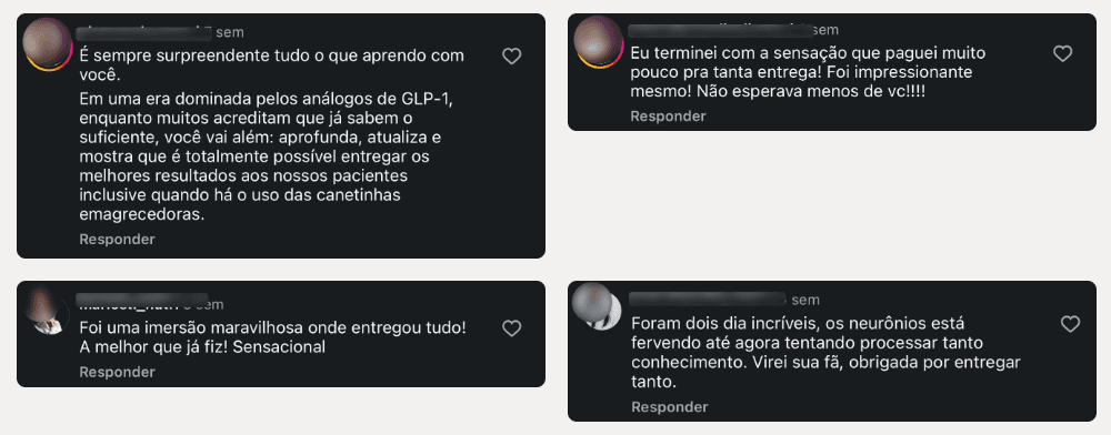 Depoimentos de participantes das imersões